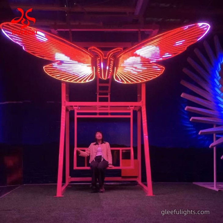 HOYECHI Factory LED Interactive Butterfly Swing For Garden And Commercial Events