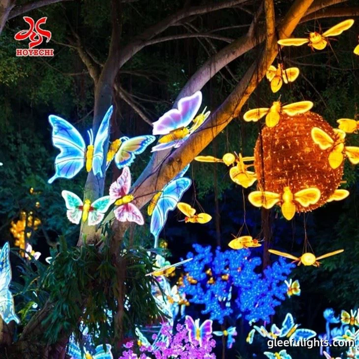 Hoyechi מוארת דבורה חרקים חיה דינאמית וחלת דבש תלת מימד תאורה לתאורת שטח נוף