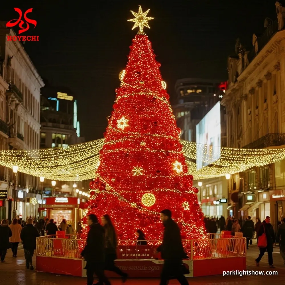 Discover HOYECHI's stunning red LED Christmas tree designed for public plazas, malls, and city streets. Custom heights, weatherproof materials, and energy-efficient lighting Discover HOYECHI's stunning red LED Christmas tree designed for public plazas, malls, and city streets. Custom heights, weatherproof materials, and energy-efficient lighting